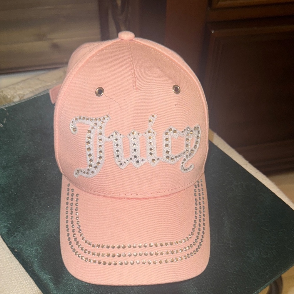 Juicy Couture Pink Rhinestone Embellished Hat